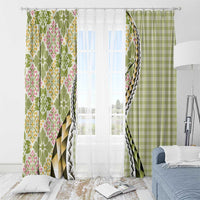 Aloha Vintage Palaka Floral Hawaiian Quilt Window Curtain Omaomao Motif - Polynesian Pride