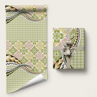 Aloha Vintage Palaka Floral Hawaiian Quilt Wrapping Paper Omaomao Motif - Polynesian Pride