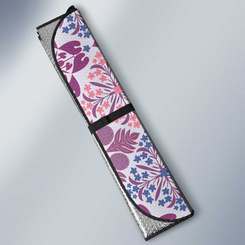 Aloha Vintage Palaka Floral Hawaiian Quilt Auto Sun Shade Akala Motif - Polynesian Pride