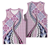 Aloha Vintage Palaka Floral Hawaiian Quilt Basketball Jersey Akala Motif - Polynesian Pride