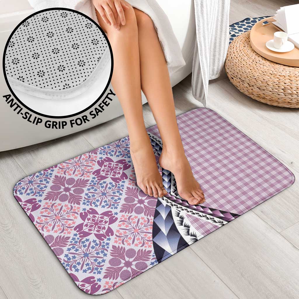 Aloha Vintage Palaka Floral Hawaiian Quilt Bathroom Set Akala Motif - Polynesian Pride