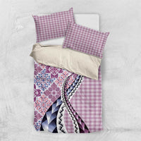 Aloha Vintage Palaka Floral Hawaiian Quilt Bedding Set Akala Motif - Polynesian Pride