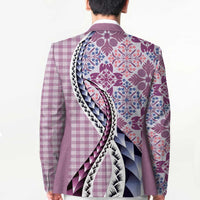 Aloha Vintage Palaka Floral Hawaiian Quilt Blazer Akala Motif - Polynesian Pride