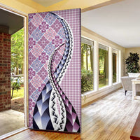Aloha Vintage Palaka Floral Hawaiian Quilt Door Cover Akala Motif LT9 - Polynesian Pride