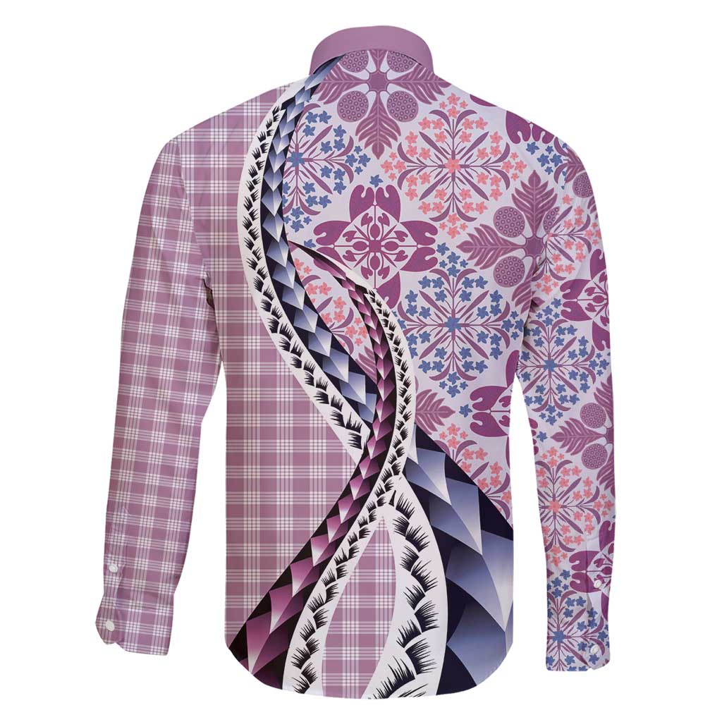 Aloha Vintage Palaka Floral Hawaiian Quilt Family Matching Short Sleeve Bodycon Dress and Hawaiian Shirt Akala Motif - Polynesian Pride