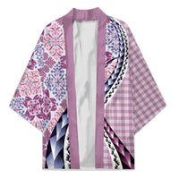 Aloha Vintage Palaka Floral Hawaiian Quilt Kimono Akala Motif - Polynesian Pride