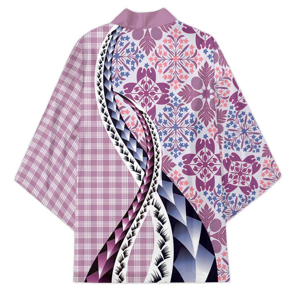 Aloha Vintage Palaka Floral Hawaiian Quilt Kimono Akala Motif - Polynesian Pride