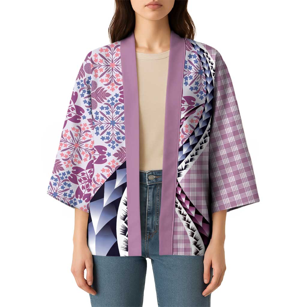 Aloha Vintage Palaka Floral Hawaiian Quilt Kimono Akala Motif - Polynesian Pride