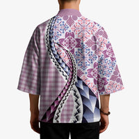 Aloha Vintage Palaka Floral Hawaiian Quilt Kimono Akala Motif - Polynesian Pride