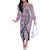 Aloha Vintage Palaka Floral Hawaiian Quilt Off The Shoulder Long Sleeve Dress Akala Motif - Polynesian Pride