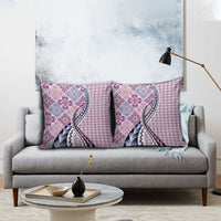 Aloha Vintage Palaka Floral Hawaiian Quilt Pillow Cover Akala Motif - Polynesian Pride