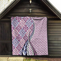 Aloha Vintage Palaka Floral Hawaiian Quilt Quilt Akala Motif - Polynesian Pride