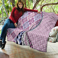 Aloha Vintage Palaka Floral Hawaiian Quilt Quilt Akala Motif - Polynesian Pride