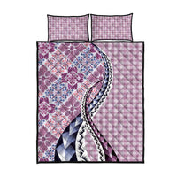 Aloha Vintage Palaka Floral Hawaiian Quilt Quilt Bed Set Akala Motif - Polynesian Pride