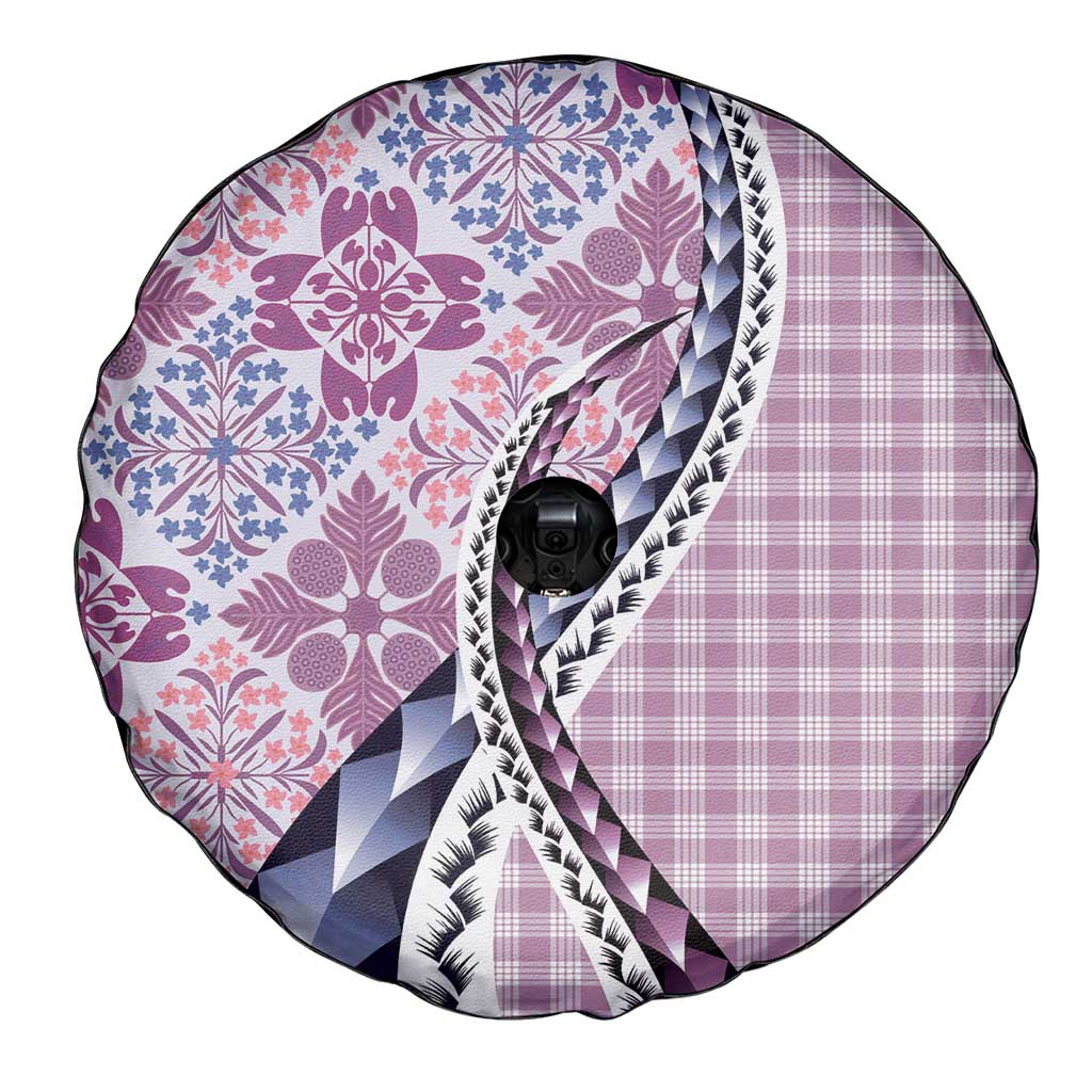 Aloha Vintage Palaka Floral Hawaiian Quilt Spare Tire Cover Akala Motif - Polynesian Pride