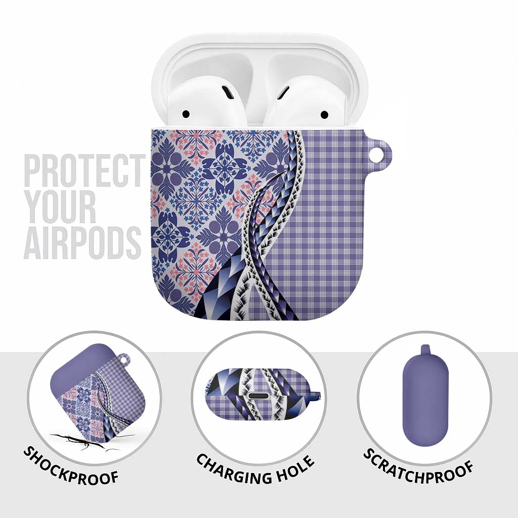 Aloha Vintage Palaka Floral Hawaiian Quilt AirPods Case Poni Motif - Polynesian Pride