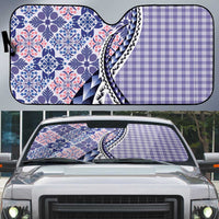 Aloha Vintage Palaka Floral Hawaiian Quilt Auto Sun Shade Poni Motif - Polynesian Pride