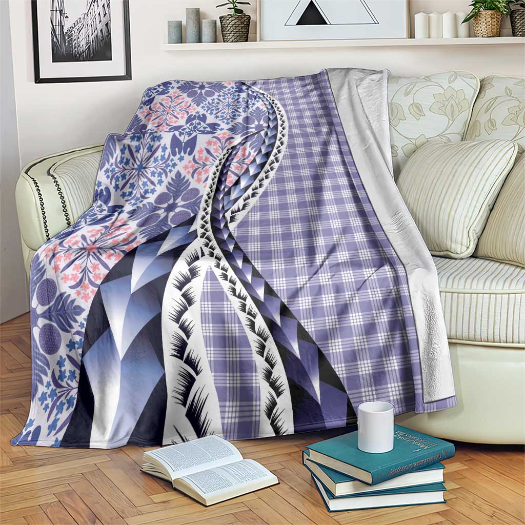 Aloha Vintage Palaka Floral Hawaiian Quilt Blanket Poni Motif - Polynesian Pride