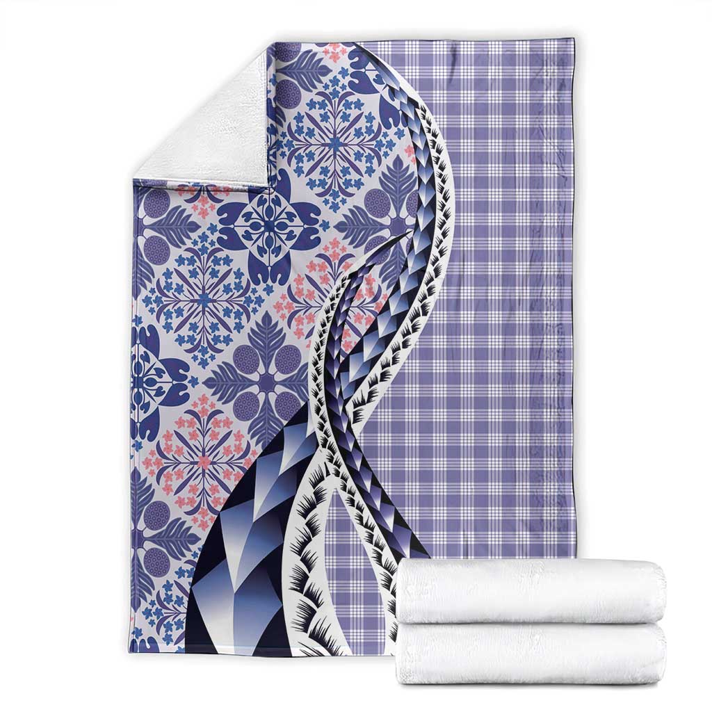 Aloha Vintage Palaka Floral Hawaiian Quilt Blanket Poni Motif - Polynesian Pride