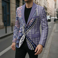 Aloha Vintage Palaka Floral Hawaiian Quilt Blazer Poni Motif - Polynesian Pride