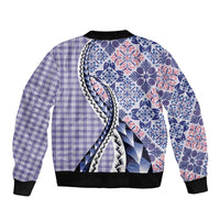 Aloha Vintage Palaka Floral Hawaiian Quilt Bomber Jacket Poni Motif - Polynesian Pride