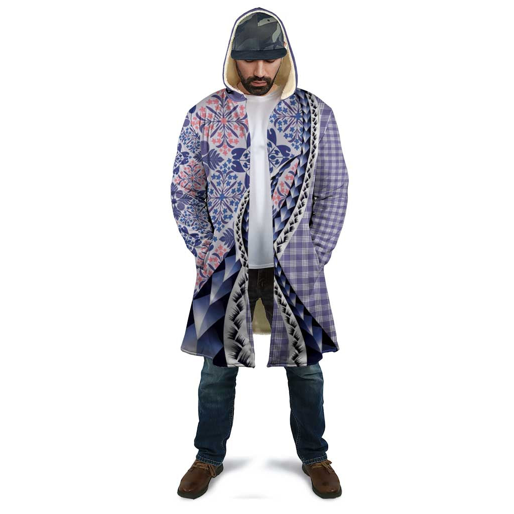 Aloha Vintage Palaka Floral Hawaiian Quilt Cloak Poni Motif - Polynesian Pride