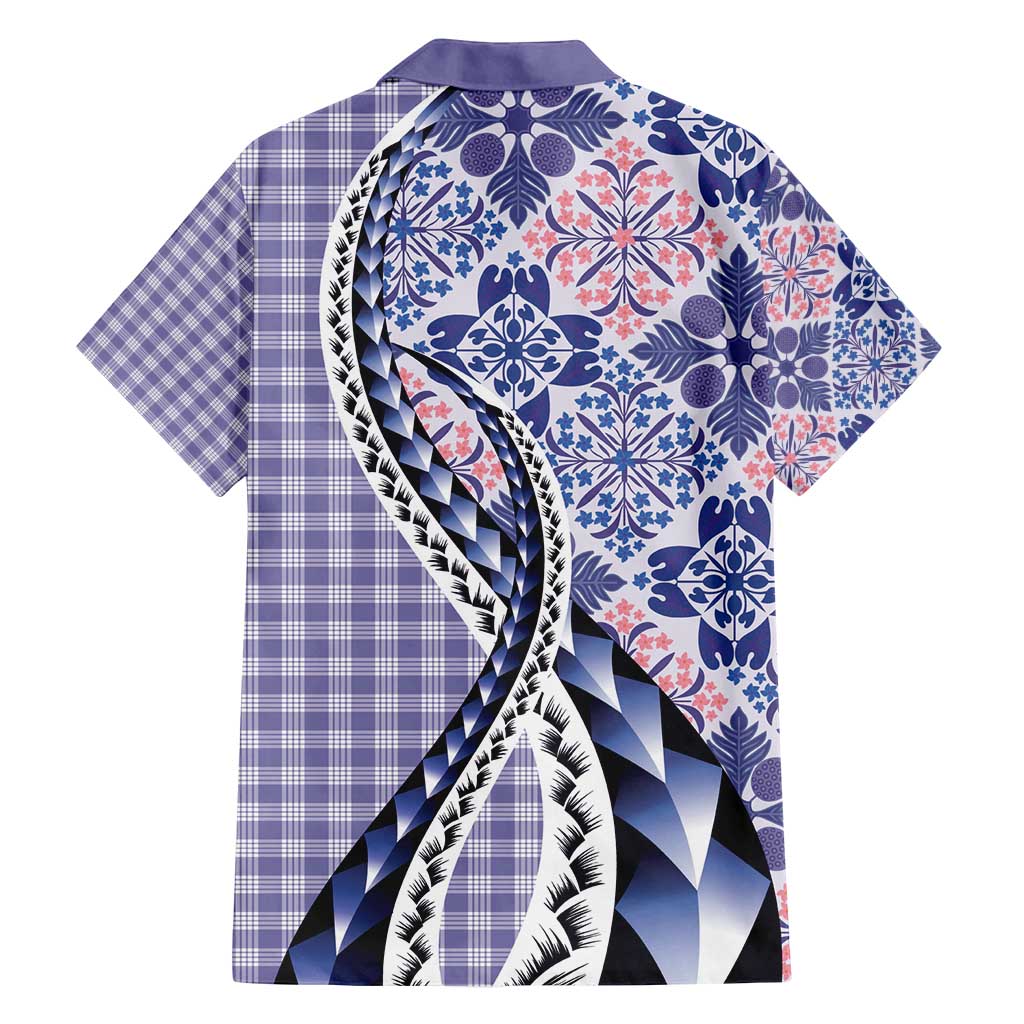 Aloha Vintage Palaka Floral Hawaiian Quilt Family Matching Long Sleeve Bodycon Dress and Hawaiian Shirt Poni Motif - Polynesian Pride