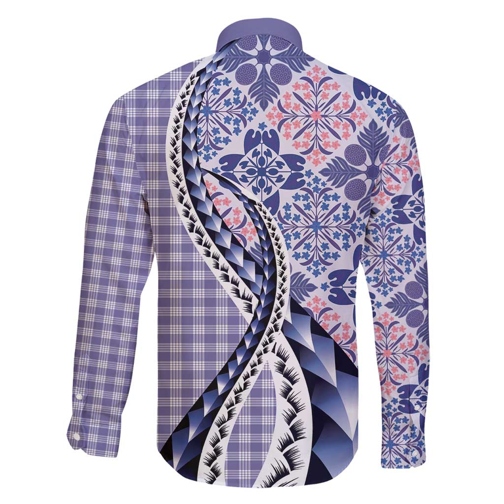 Aloha Vintage Palaka Floral Hawaiian Quilt Family Matching Long Sleeve Bodycon Dress and Hawaiian Shirt Poni Motif - Polynesian Pride