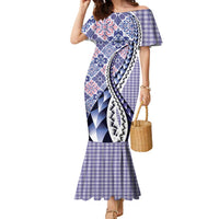 Aloha Vintage Palaka Floral Hawaiian Quilt Family Matching Mermaid Dress and Hawaiian Shirt Poni Motif - Polynesian Pride