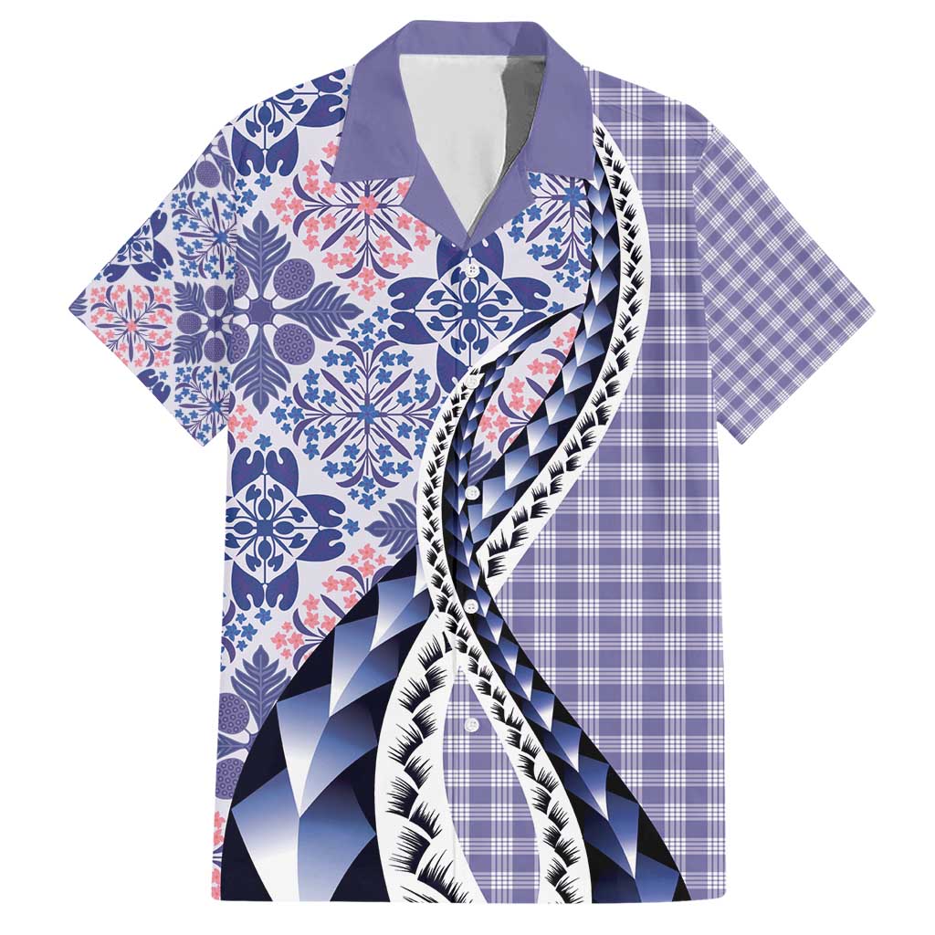 Aloha Vintage Palaka Floral Hawaiian Quilt Family Matching Short Sleeve Bodycon Dress and Hawaiian Shirt Poni Motif - Polynesian Pride