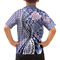 Aloha Vintage Palaka Floral Hawaiian Quilt Family Matching Tank Maxi Dress and Hawaiian Shirt Poni Motif - Polynesian Pride