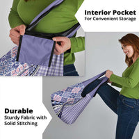 Aloha Vintage Palaka Floral Hawaiian Quilt Grocery Bag Poni Motif - Polynesian Pride