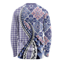 Aloha Vintage Palaka Floral Hawaiian Quilt Long Sleeve Shirt Poni Motif - Polynesian Pride