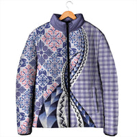 Aloha Vintage Palaka Floral Hawaiian Quilt Padded Jacket Poni Motif - Polynesian Pride