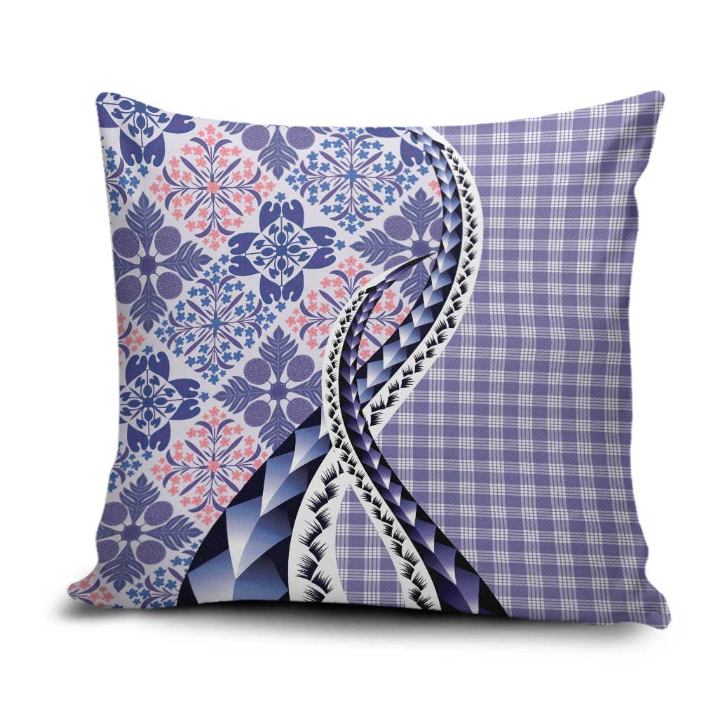 Aloha Vintage Palaka Floral Hawaiian Quilt Pillow Cover Poni Motif - Polynesian Pride