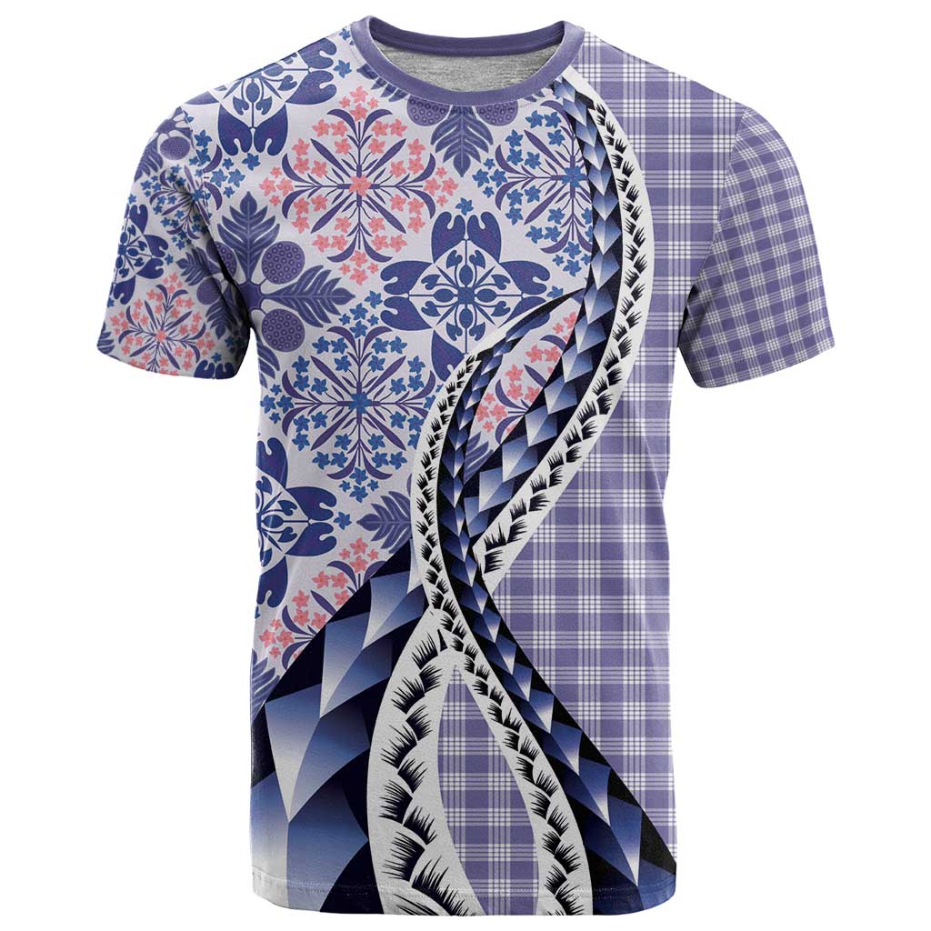 Aloha Vintage Palaka Floral Hawaiian Quilt T Shirt Poni Motif - Polynesian Pride