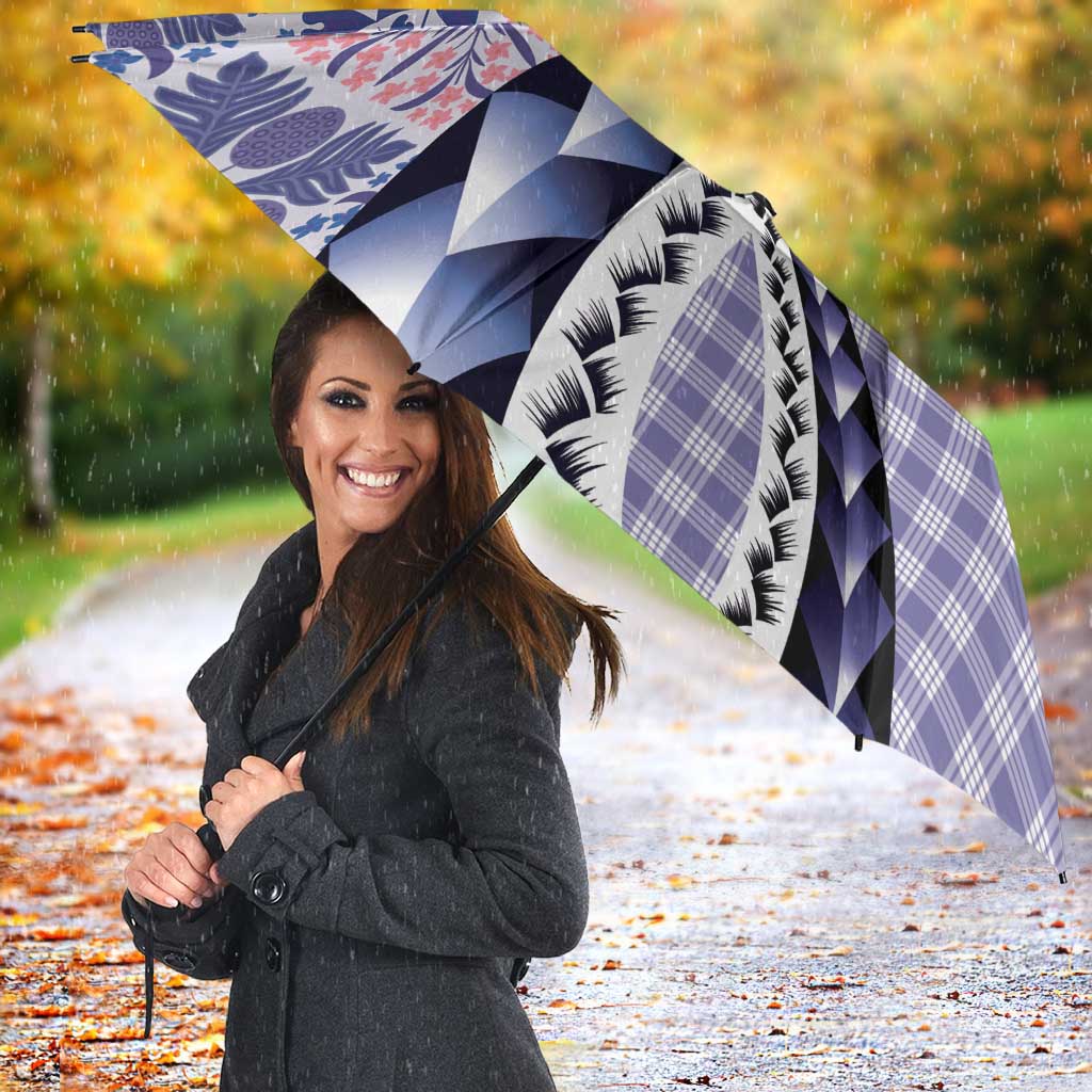 Aloha Vintage Palaka Floral Hawaiian Quilt Umbrella Poni Motif - Polynesian Pride