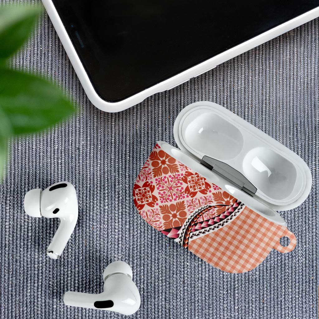 Aloha Vintage Palaka Floral Hawaiian Quilt AirPods Case Ulaula Motif - Polynesian Pride