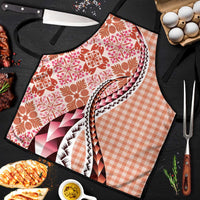 Aloha Vintage Palaka Floral Hawaiian Quilt Apron Ulaula Motif - Polynesian Pride