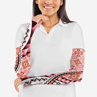 Aloha Vintage Palaka Floral Hawaiian Quilt Arm Sleeves Ulaula Motif - Polynesian Pride