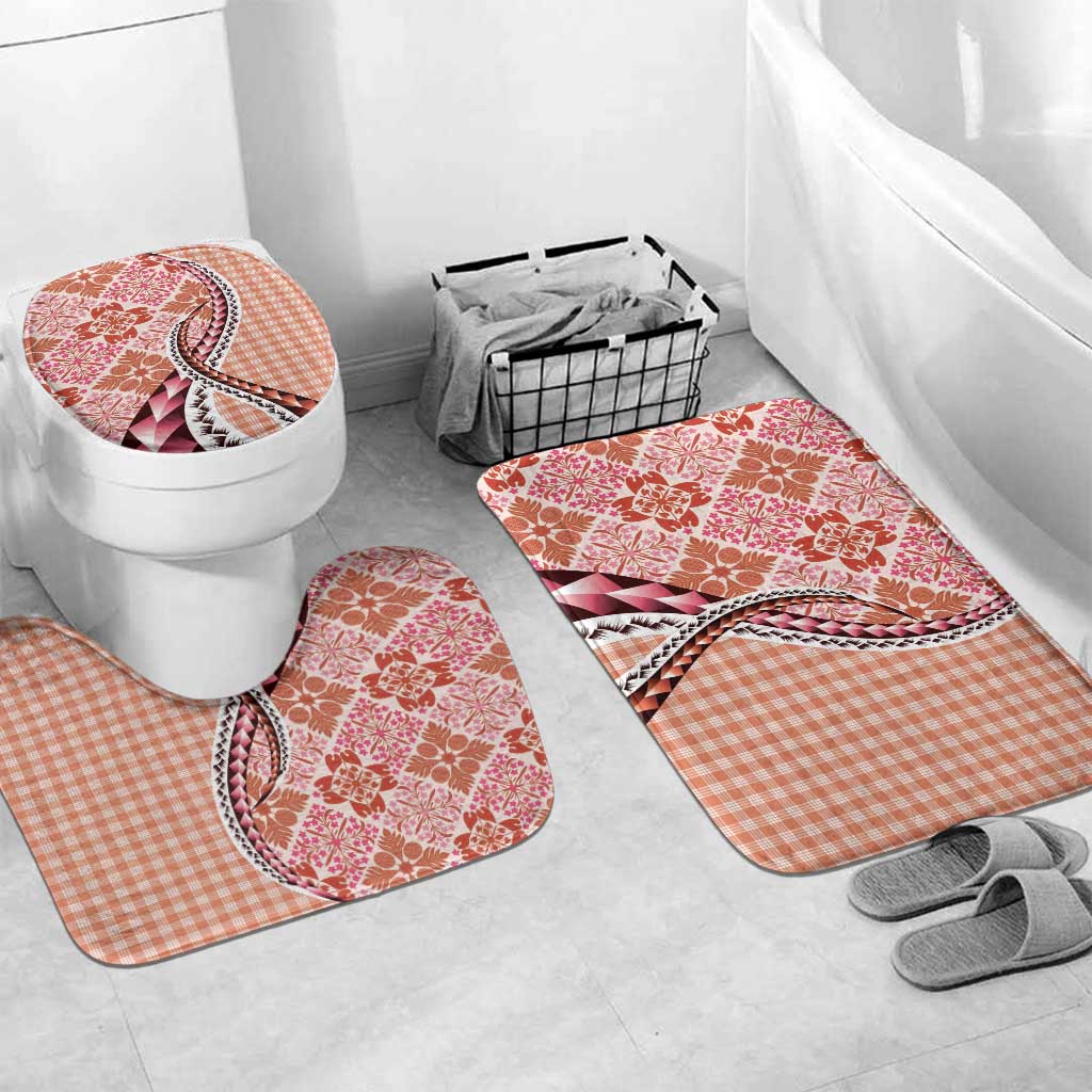 Aloha Vintage Palaka Floral Hawaiian Quilt Bathroom Set Ulaula Motif - Polynesian Pride