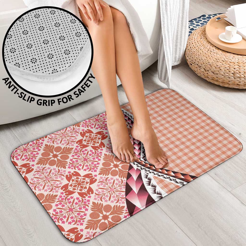 Aloha Vintage Palaka Floral Hawaiian Quilt Bathroom Set Ulaula Motif - Polynesian Pride