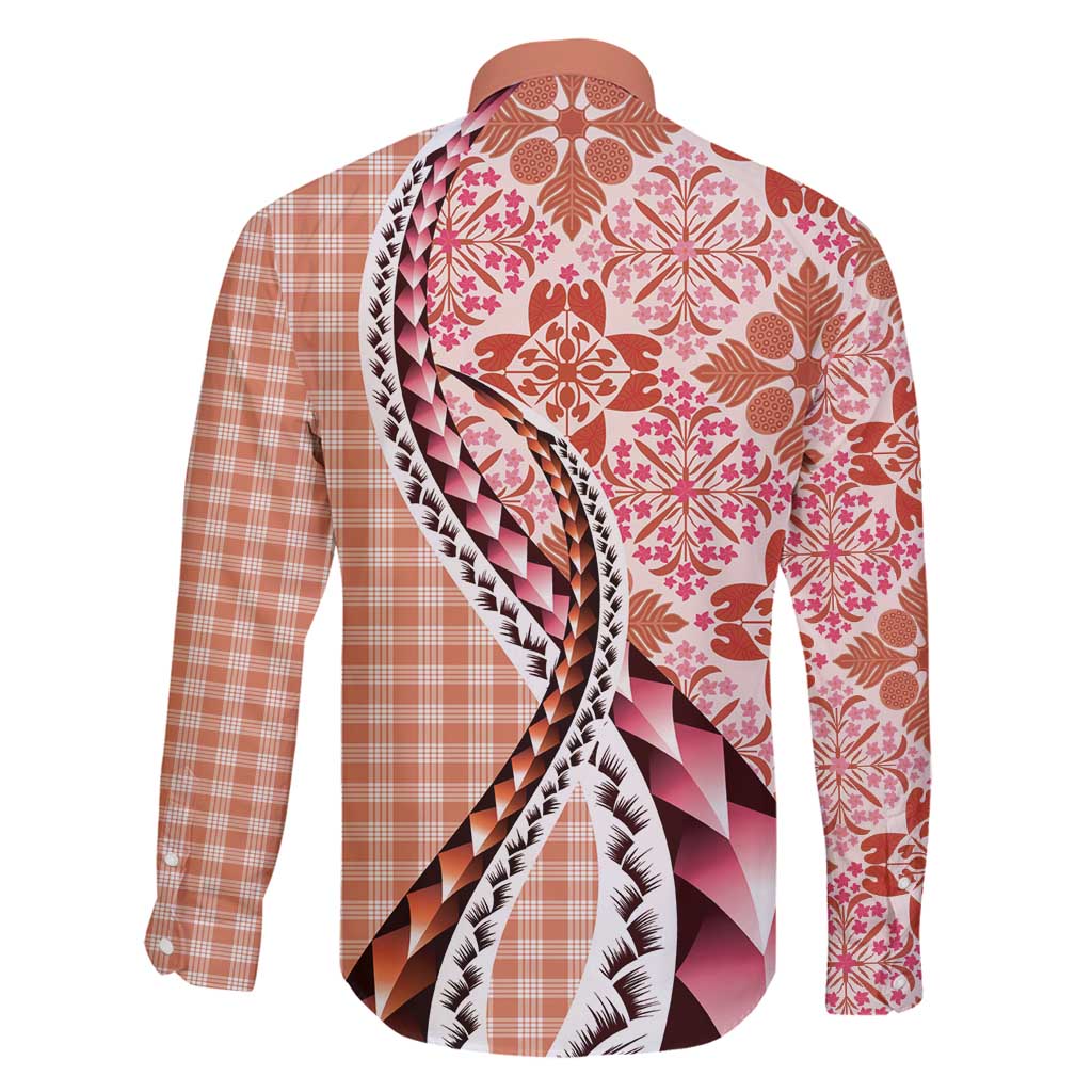 Aloha Vintage Palaka Floral Hawaiian Quilt Family Matching Off Shoulder Short Dress and Hawaiian Shirt Ulaula Motif - Polynesian Pride