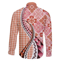 Aloha Vintage Palaka Floral Hawaiian Quilt Family Matching Puletasi and Hawaiian Shirt Ulaula Motif - Polynesian Pride