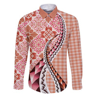 Aloha Vintage Palaka Floral Hawaiian Quilt Family Matching Tank Maxi Dress and Hawaiian Shirt Ulaula Motif - Polynesian Pride