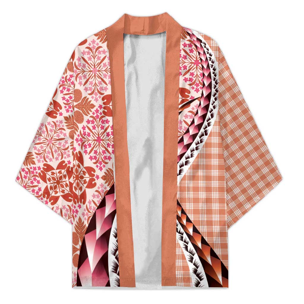 Aloha Vintage Palaka Floral Hawaiian Quilt Kimono Ulaula Motif - Polynesian Pride