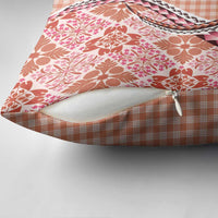 Aloha Vintage Palaka Floral Hawaiian Quilt Pillow Cover Ulaula Motif - Polynesian Pride