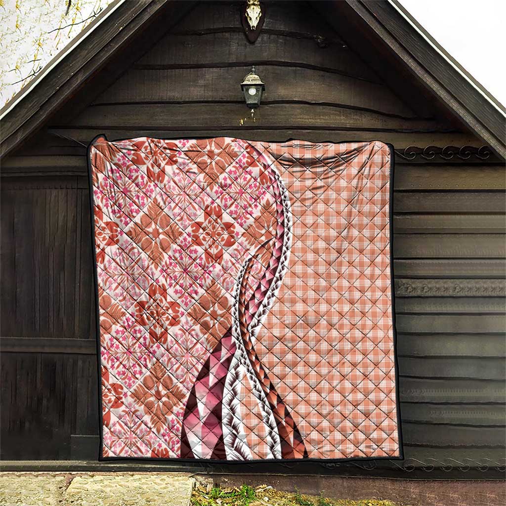 Aloha Vintage Palaka Floral Hawaiian Quilt Quilt Ulaula Motif - Polynesian Pride