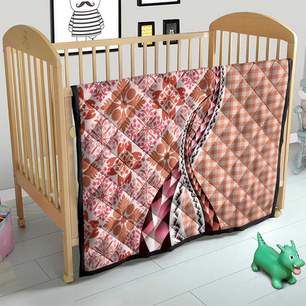 Aloha Vintage Palaka Floral Hawaiian Quilt Quilt Ulaula Motif - Polynesian Pride