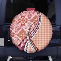 Aloha Vintage Palaka Floral Hawaiian Quilt Spare Tire Cover Ulaula Motif - Polynesian Pride